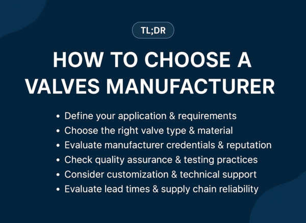 how to choose a valve manufacturer